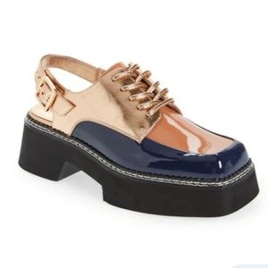 NWOB Jeffrey Campbell S Book Slingback Platform Loafers Size 7